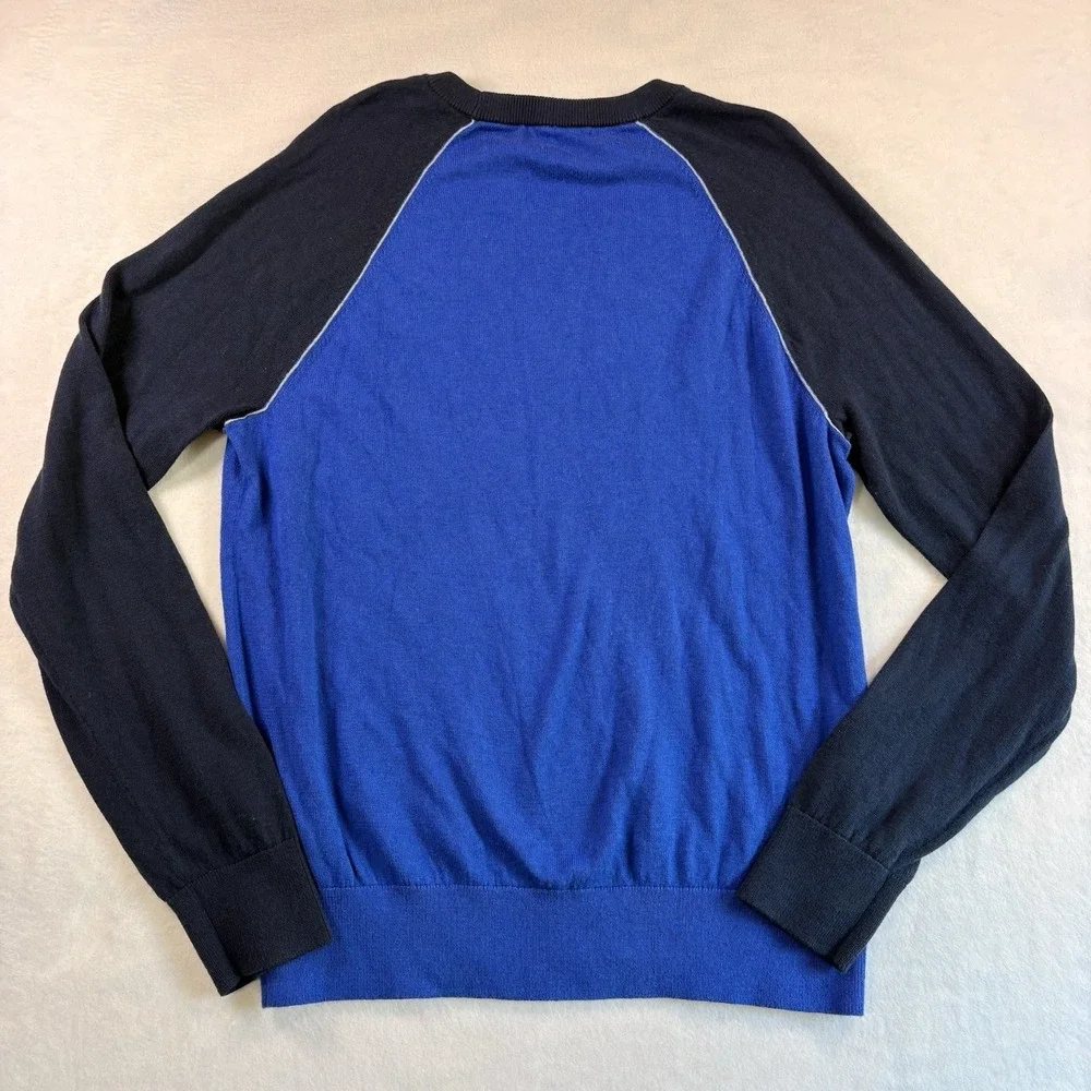 Banana Republic Men's Lightweight Raglan Sweater Blue Silk Cashmere Blend Casual